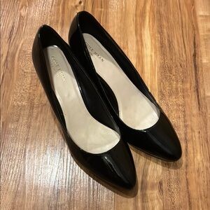 Black patent cole haan wedge heels